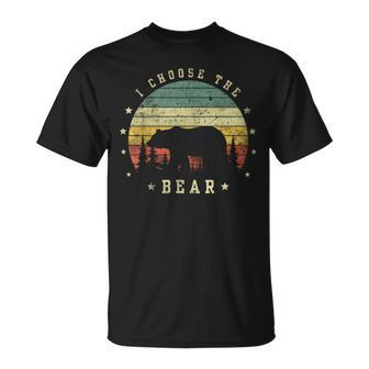 I Choose The Bear Lover Retro Vintage Camping Hunting T-Shirt - Monsterry