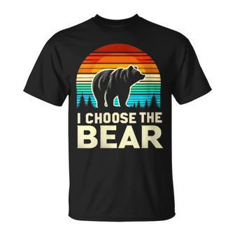 I Choose The Bear Vintage Sunset T-Shirt - Monsterry