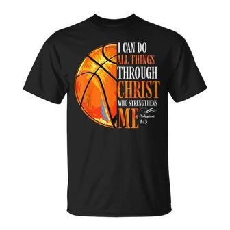 Christian Basketball I Can Do All Things Through Christ T-Shirt - Thegiftio UK