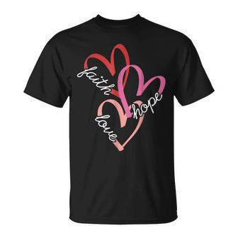 Christian Faith Hope Love Hearts Religious Valentine's Day T-Shirt - Thegiftio