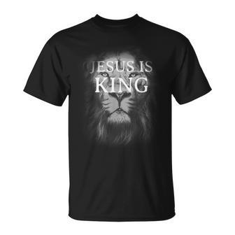 Christian Lion Of Judah And Jesus Is King Graphic T-Shirt - Thegiftio UK