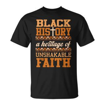 Christian Melanin Unshakeable Faith Black History Junenth T-Shirt - Monsterry UK