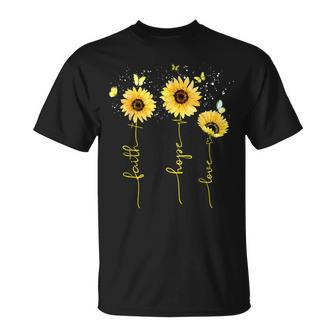 Christian For Sunflower Faith Hope Love T-Shirt - Thegiftio UK