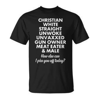 Christian White Straight Unwoke Unvaxxed T-Shirt - Seseable