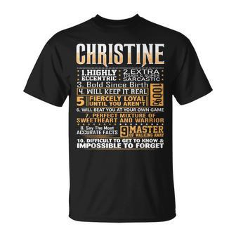 Christine Name Name Birthday T-Shirt - Monsterry CA
