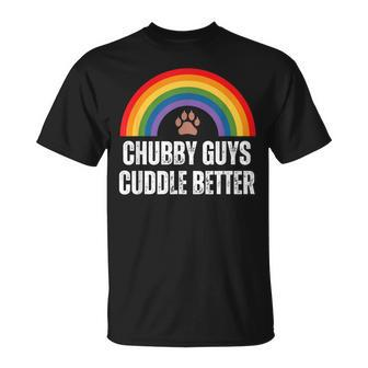 Chubby Guys Cuddle Better Bear Gay Pride T-Shirt - Monsterry CA