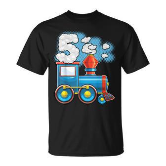 Chugga Chugga Train 5Th Birthday Party Supply Birthday Boy T-Shirt - Monsterry