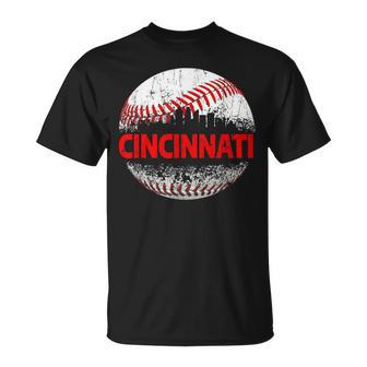 Cincinnati Souvenir Baseball City Downtown I Love Cincinnati T-Shirt - Monsterry CA