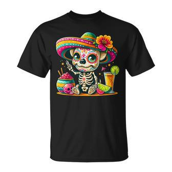 Cinco De Mayo Chihuahua Dog Mexican Sugar Skull Sombrero T-Shirt | Mazezy