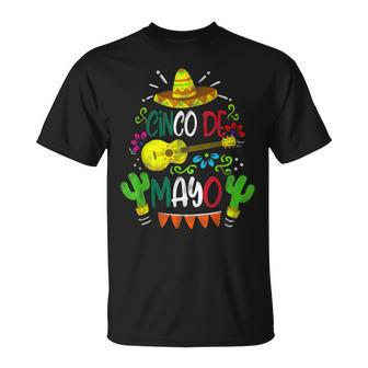 Cinco De Mayo Fiesta Taco Latino Music Mexican Sombrero T-Shirt - Monsterry UK