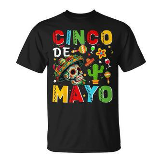Cinco De Mayo Mexican Party Sugar Skull Fiesta 5 De Mayo T-Shirt - Monsterry UK
