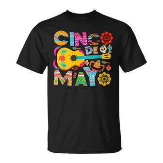 Cinco De Mayo Mexican Taco Guitar Fiesta Cinco De Mayo T-Shirt - Seseable
