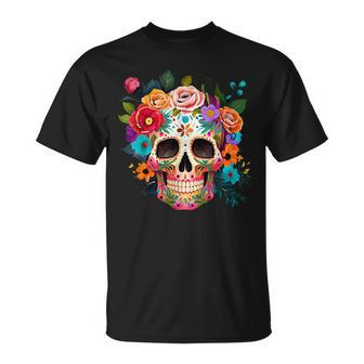 Cinco De Mayo Sugar Skull Day Of The Dead Mexican Fiesta T-Shirt - Seseable