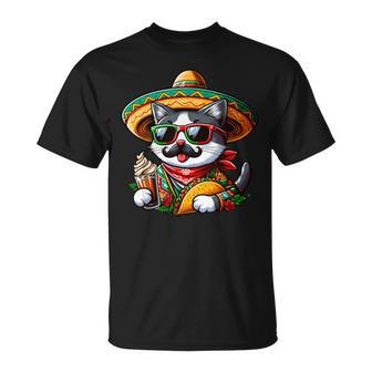 Cinco De Meow Cat Taco Mexican Fiesta T-Shirt - Seseable