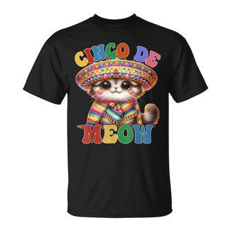 Cinco De Meow Cute Cat With Sombrero Cinco De Mayo T-Shirt | Mazezy