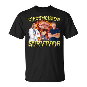 Circumcision Survivor Offensive Inappropriate Meme T-Shirt - Monsterry