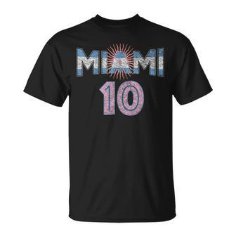 City Of Miami Argentina Blue Pink Sun 10 Flag T-Shirt - Seseable