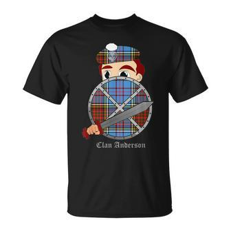 Clan Anderson Surname Last Name Scottish Tartan Crest T-Shirt - Seseable
