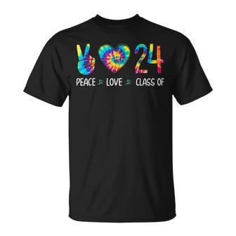 Class Of 2024 Peace Love Tie Dye For Senior Graduation T-Shirt - Monsterry