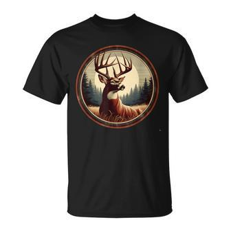 Classic Big Whitetail Buck Vintage Deer Graphic For Hunters T-Shirt - Monsterry