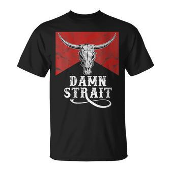 Classic Damn Strait Pride Vintage Bulls Skulls And Leopard T-Shirt - Monsterry