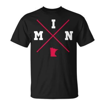 Classic Min Minnesota Red Vintage State Outline T-Shirt - Monsterry CA