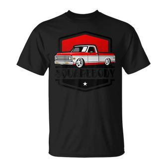 Classic Squarebody Pickup Truck Lowered Automobiles Vintage T-Shirt - Monsterry