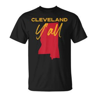 Cleveland Mississippi Y'all Ms Pride State Map Cute T-Shirt - Monsterry
