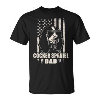 Cocker Spaniel Dad Cool Vintage Retro Proud American T-Shirt | Mazezy