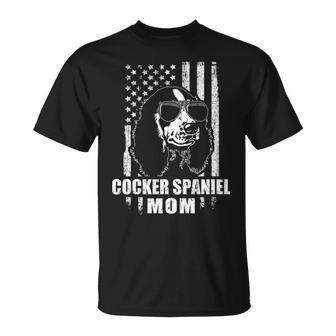 Cocker Spaniel Mom Cool Vintage Retro Proud American T-Shirt | Mazezy