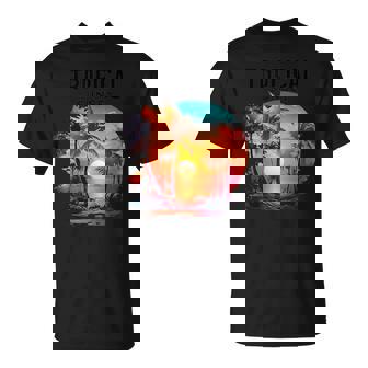 Cocotiers Tropicaux De L'île Du Coucher Du Soleil T-Shirt - Cadeauxyz