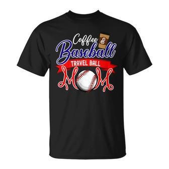 Coffee & Baseball Travel Ball Mom T-Shirt - Monsterry UK