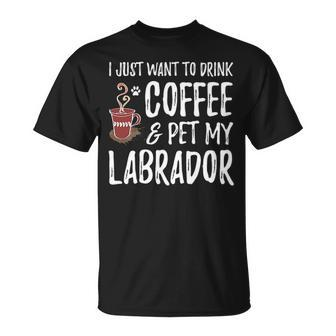 Coffee Lover Labrador Labrador Dog Mom T-Shirt | Mazezy