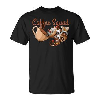 Coffee Squad Coffee Drinkers Pun Weird T-Shirt - Thegiftio UK