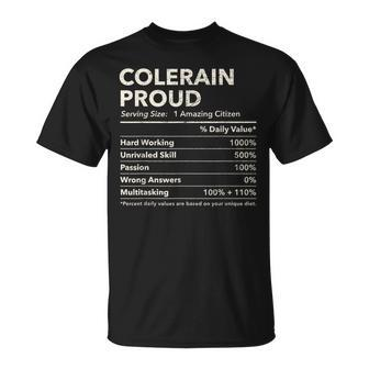 Colerain North Carolina Proud Nutrition Facts T-Shirt | Mazezy AU