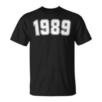 College Style Graphic Print 1989 Year T-Shirt | Mazezy UK