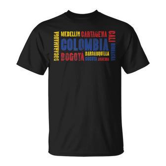 Colombia Football Cafetero Soccer Bogota Cali Medellin Flag T-Shirt - Monsterry AU