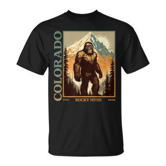Colorado Mountain Bigfoot Retro Vintage 80S Sasquatch T-Shirt - Thegiftio UK