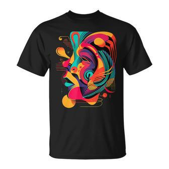 Colorful And Abstract Face Modern Art Geometric T-Shirt - Monsterry UK
