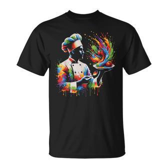Colorful Chef With Splash Art Kitchen Cooking Lovers T-Shirt - Thegiftio UK