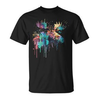 Colorful Moose Lovers Moose Mountains Wildlife Moose T-Shirt - Monsterry AU