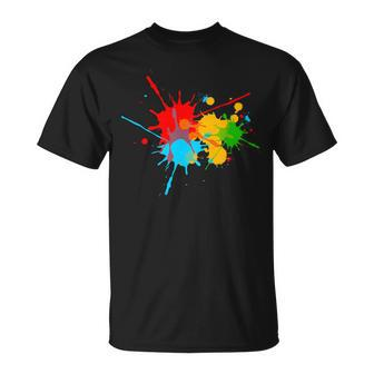 Colorful Paint Splatters Color Your Life Happiness Joy Fun T-Shirt - Monsterry CA