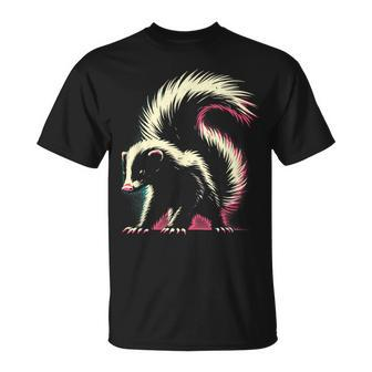 Colorful Skunk Vintage Smelly Skunk Squad Street Cat Lover T-Shirt - Monsterry