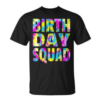 Colorful Tie Dye Birthday Squad Matching Group T-Shirt - Monsterry