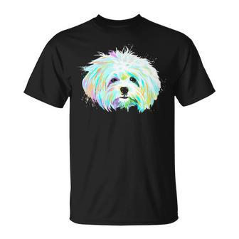 Colourful Maltese Dog T-Shirt | Mazezy