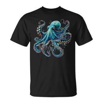 Cool Blue Octopus T-Shirt - Monsterry