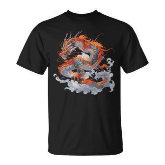 Cool Chinese Dragon In Clouds Chinese Zodiac New Year T-Shirt - Thegiftio UK