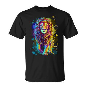 Cool Colorful Wild Lion Stylish T Lion Graphic T-Shirt - Monsterry AU