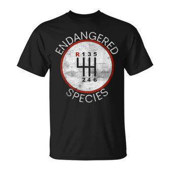 Cool Endangered Species Manual Gearbox Stick Shift 6 Speed T-Shirt - Monsterry