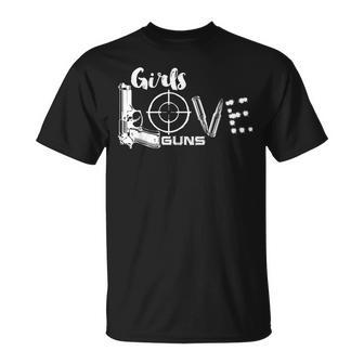 Cool Girls Love Guns Female Shooter Women T-Shirt - Monsterry UK